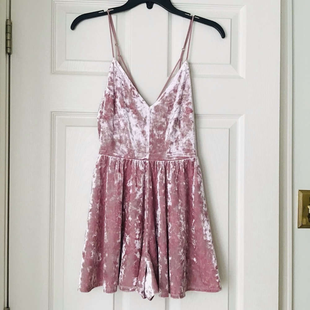 Forever21 Pink Velvet Romper